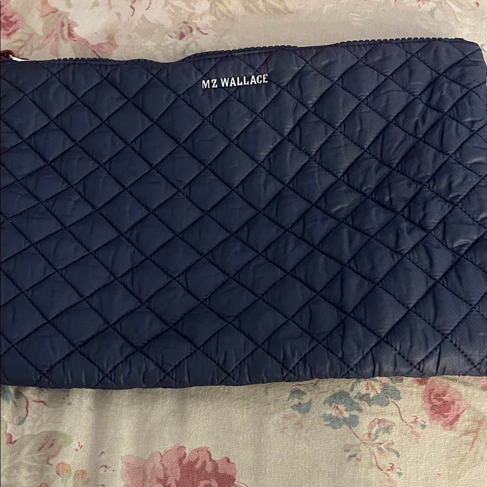MZ Wallace Dark Blue Quilted Pouch